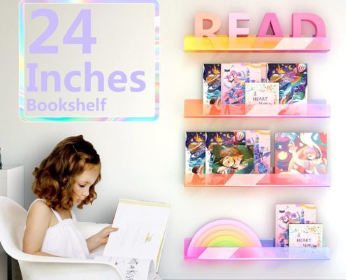 acrylic Montessori iridescent 24 inch shelves